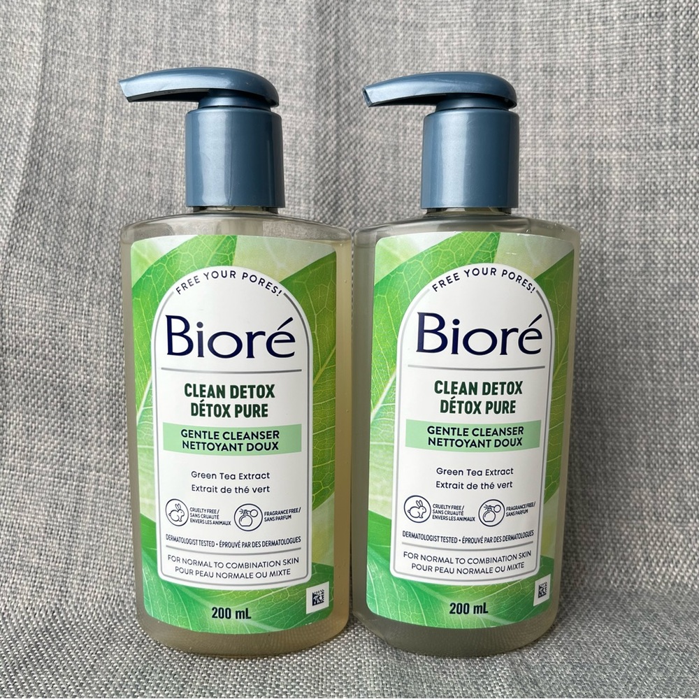 Bioré Clean Detox Gentle Cleanser for Normal to Combination Skin 200 ml 2 Pack